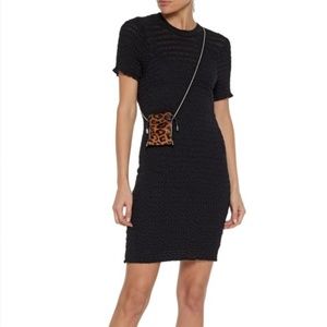 STUNNING ALEXANDER WANG Ruffle-Trimmed Wool-Blend Dress